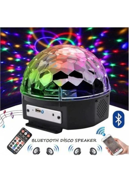 Bluetoothlu LED Küre Kristal Disko Topu Dönen Renkli Hoparlör LED fiyatları
