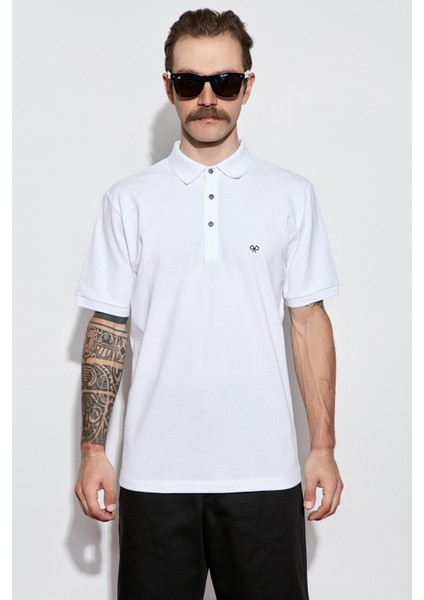 Beyaz Regular Fit Polo T-Shirt