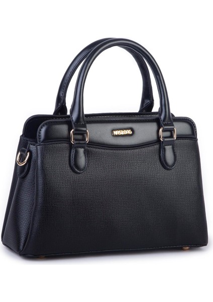 Şık Kadın Midi El ve Omuz Çanrası Siyah Liza