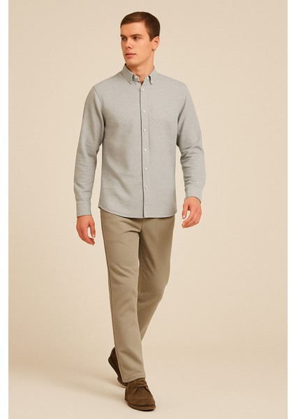 Erkek Sade Keten Gömlek