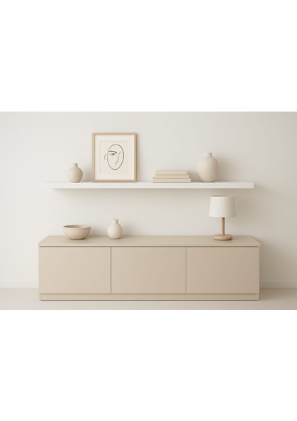110 cm 36 mm Kalınlık Mat Beyaz Mdf Gizli Montaj Ahşap Duvar Rafı Uçan Raf Kitaplık