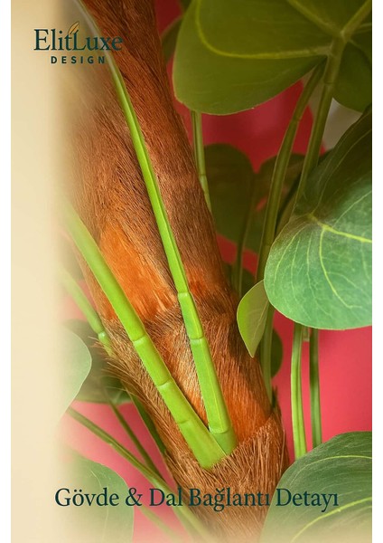 Elitluxe 180 cm Yapay Monstera Salon Ağacı – Yoğun Yapraklı Büyük Dekoratif Yapay Ağaç – Metal Premium 25X25CM Saksı modelleri