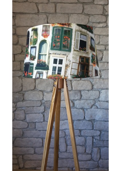 Düz 3 Ayak Tripod Lambaderabajur Köşe Lambası Ahşap Naturel Ağaç Dekor Lamba Aplik Masif Doğal fiyatları