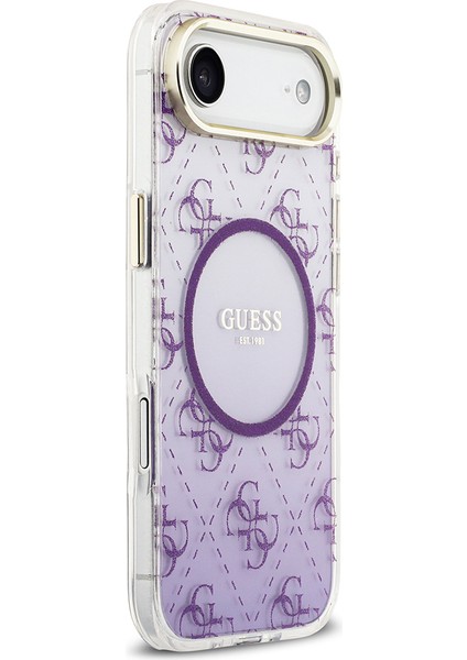 iPhone 17 Air Uyumlu Kılıf Guess Lisanslı M-Safe Şarj Özellikli 4g Desenli Simli Silikon Kapak Mor fırsatları