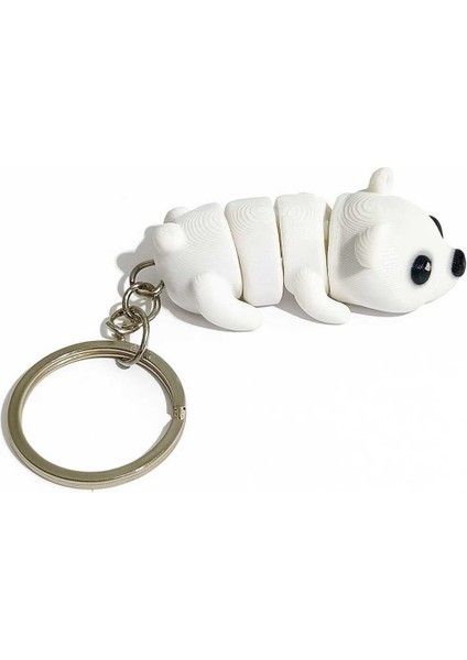 Beyaz Köpek Figürlü Anahtarlık – Hareketli Gövdeli Sevimli Silikon Anahtarlık fiyatları