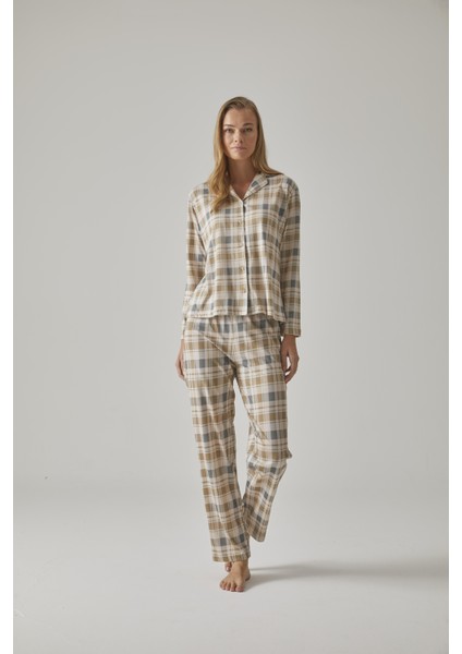 Kadın Ekose Gömlek Pijama Takımı - 10783 fiyatları