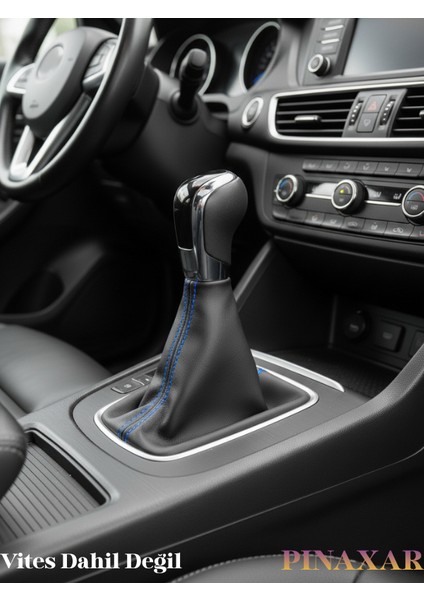 Skoda Yeti Siyah Deri Özel Yeni Tasarım Mavi Spor Dikiş Vites Körüğü