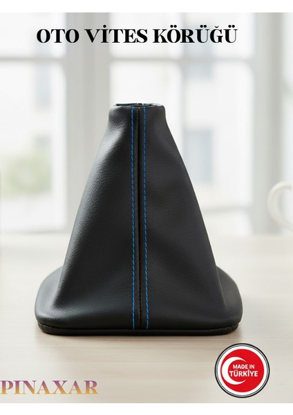 Skoda Yeti Siyah Deri Özel Yeni Tasarım Mavi Spor Dikiş Vites Körüğü