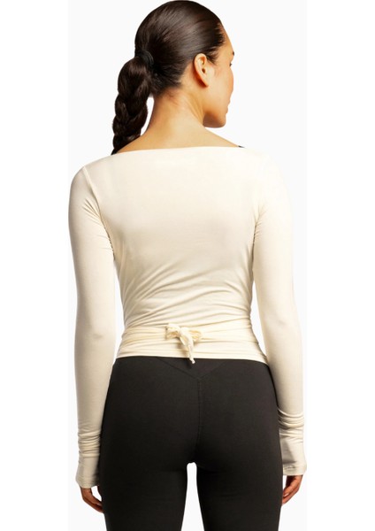 437 The Ballet Wrap Eco-Friendly Modal Uzun Kollu Bale Tarzı Kadın Üst fiyatları