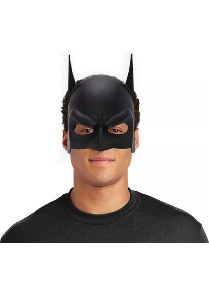 Siyah Renk Çocuk Boy Arkadan Lastikli Batman Maskesi A Kalite 20X14 cm fırsatları
