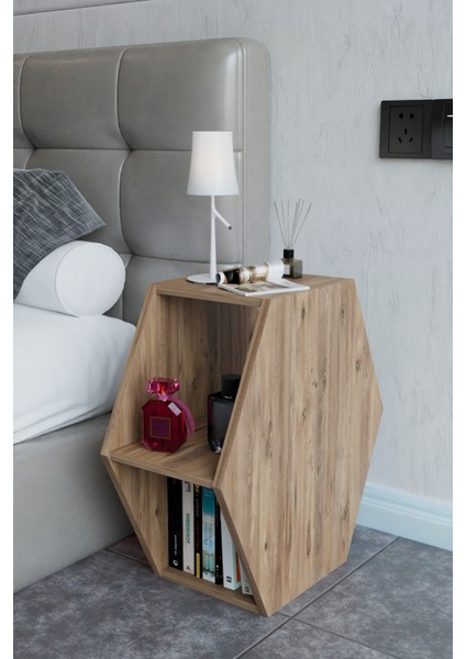 Altıgen Komodin, Modern Yatak Odası Başucu Sehpası, Dekoratif Kitaplık,raflı Komodin fiyatları