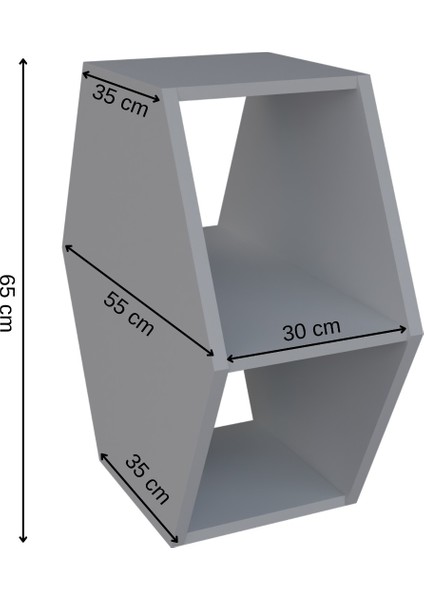 Altıgen Komodin, Modern Yatak Odası Başucu Sehpası, Dekoratif Kitaplık,raflı Komodin fırsatları