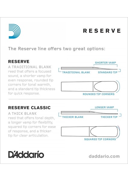D'addario Woodwinds Reserve DCR1035 Sib Klarnet Kamışı No:3.5 fiyatları