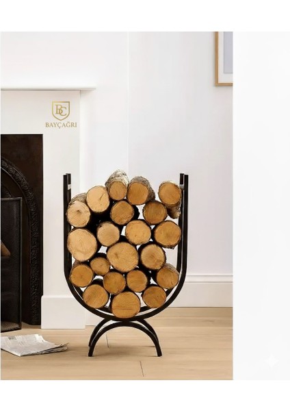 Şömine Için Odunluk Odun Standı Bağ Evi Dekoratif Şömüne Odunluğu