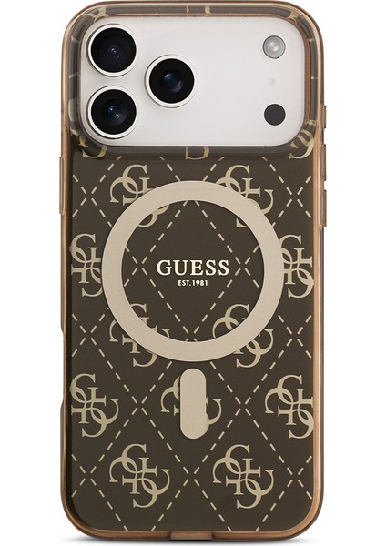 iPhone 17 Pro Max Uyumlu Kılıf Guess Lisanslı M-Safeli Iml Baskılı Klasik Logolu 4g Desenli Kahve modelleri