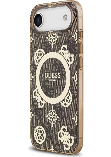 iPhone 17 Air Uyumlu Kılıf Guess Lisanslı M-Safeli Iml Peony ve 4g Desenli Klasik Logolu Kahverengi fiyatları