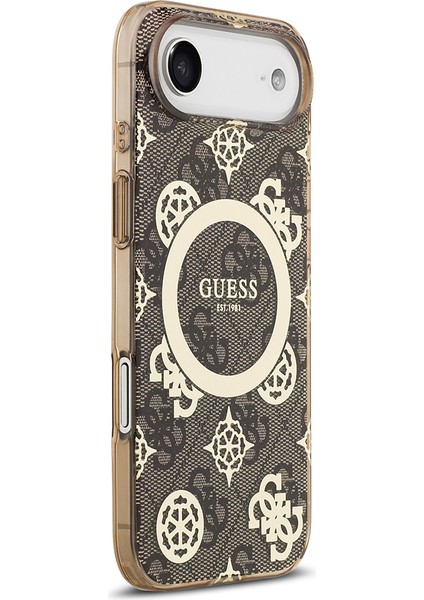 iPhone 17 Air Uyumlu Kılıf Guess Lisanslı M-Safeli Iml Peony ve 4g Desenli Klasik Logolu Kahverengi fırsatları