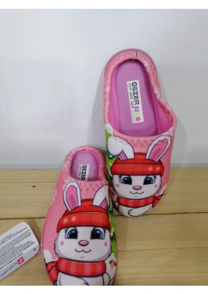 Yeni Sezon Rahat Taban Kışlık Tavşan Desenli Kız Çocuk Ev Terliği