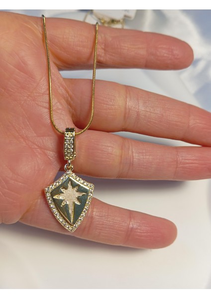 14 K Kaplama Kutup Yıldızı Detaylı Çelik Kolye fiyatları