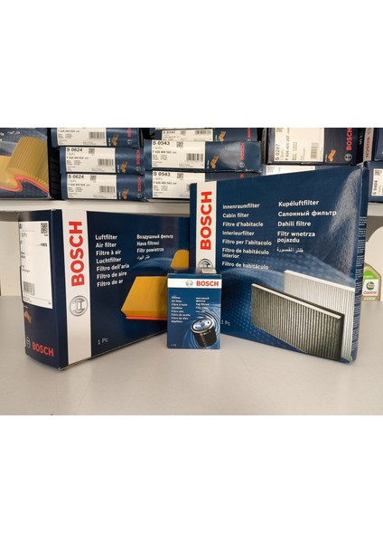 Bosch Vag Grubu Tdi 3’lü Filtre Seti – Yağ, Hava, Polen Filtresi (Passat, Golf 7, Leon , Superb , Octavia , Audi A3 , Uyumlu) ✅