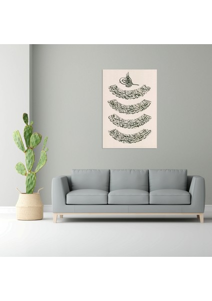 Tuğra Besmele ve Ayetel Kürsi (Kanvas Baskı) indirimleri