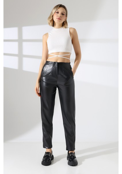 Deri Pantolon Paça Pens Detaylı modelleri