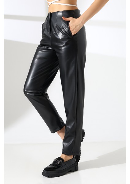 Deri Pantolon Paça Pens Detaylı fırsatları