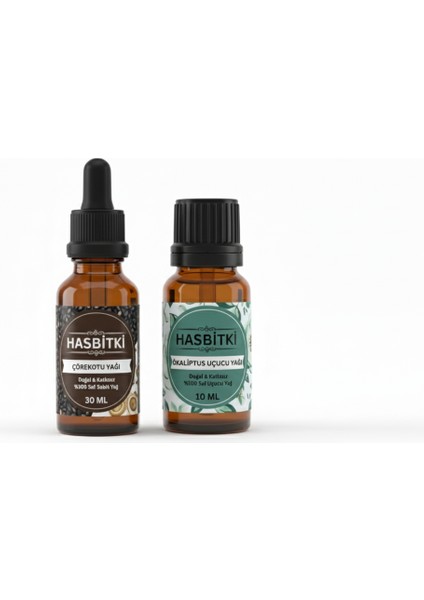2'li Set Okaliptus & Çörek Otu Yağı Seti 30 ml + 10 ml – Saf ve Doğal