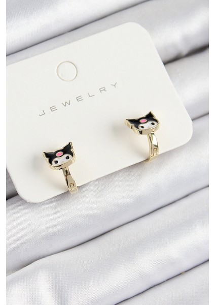 Pirinç Kuromi Model Gold Renk Çocuk Küpe - TJ-BKP10904