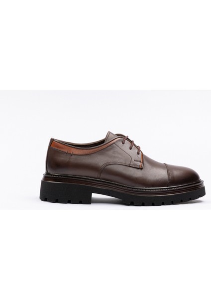 Erkek Kahverengi Deri Kalın Tabanlı Klasik Ayakkabı fiyatları