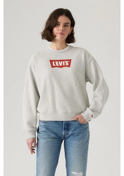 Kadın Iconic Heritage Gri Sweatshirt - 003VM-0001