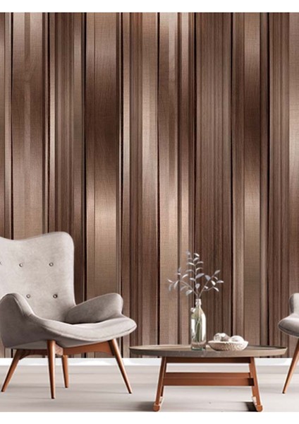 Ahşap Lambri Desenli Isı ve Ses Yalıtımlı Sağlıklı Tekstil Duvar Kağıdı
