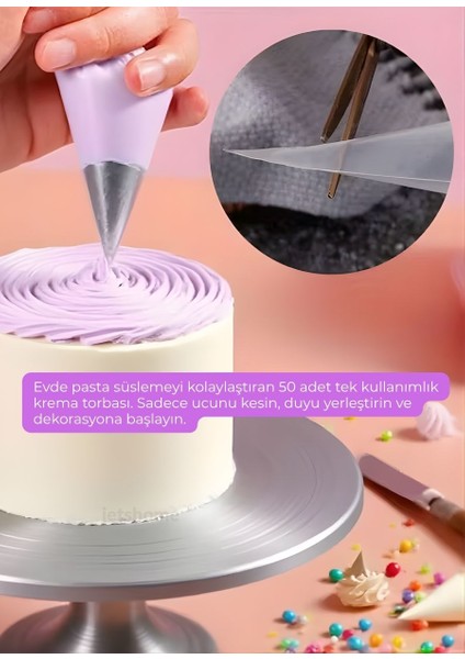 Pasta Süsleme Seti 25 Farklı Krema Duyu Krema Sıkma Torbası 50\'li Hamur Düzenleyici modelleri