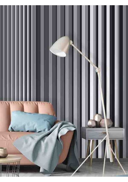 3 Boyutlu Çizgili Desenli Isı ve Ses Yalıtımlı Sağlıklı Tekstil Duvar Kağıdı fiyatları