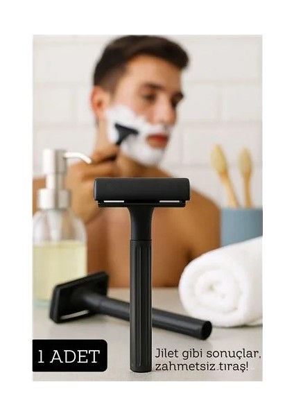 Şık Siyah Plastik Tıraş Aleti – Jilet Takılabilir, Ergonomik Saplı fiyatları