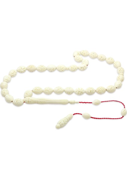 Sistemli Kalem Işçilikli Özel Kesim Deve Kemiği Tesbih