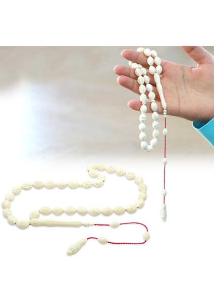 Sistemli Kalem Işçilikli Özel Kesim Deve Kemiği Tesbih fiyatları