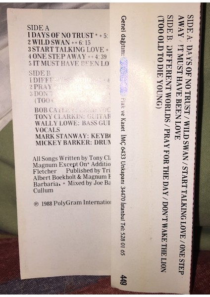 Magnum – Wings Of Heaven Dikkat Kaset modelleri