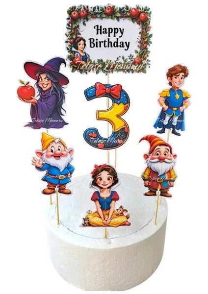 Pamuk Prenses Doğum Günü Konsepti ve Pasta Süsü - 3 Yaş Pamuk Prenses Pasta Süsü ve Doğum Günü