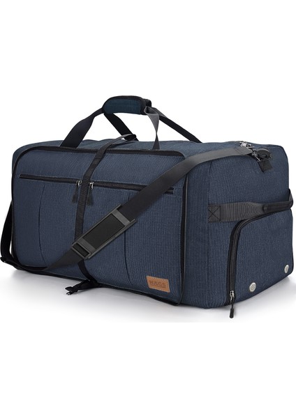 Katlanabilir Seyahat Çantası, Bayan Kadın Bavul Valiz Büyük El Bagajı Çantası 100L-LACIVERT