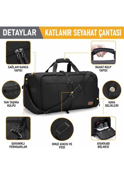 Katlanabilir Seyahat Çantası, Bayan Kadın Bavul Valiz Büyük El Bagajı Çantası 100L-LACIVERT modelleri