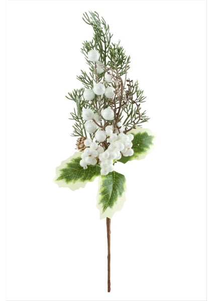 Ağaç Beyaz Kokina Yılbaşı Süsü 34 cm
