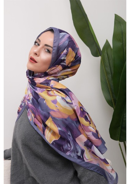 Floral Akrilik Desenli Dijital Soft Şal