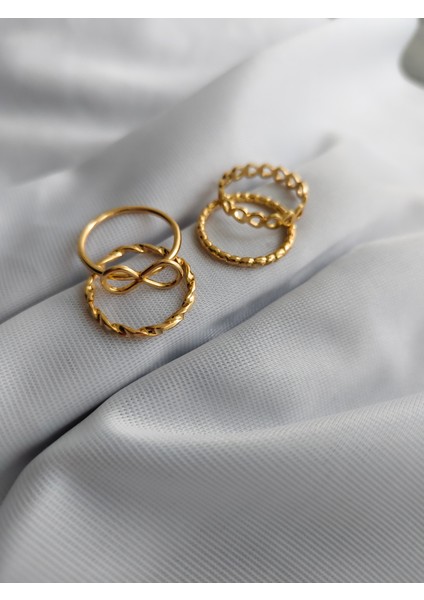 Çelik Şık Tasarım Ayarlanabilir 8'li Yüzük fırsatları