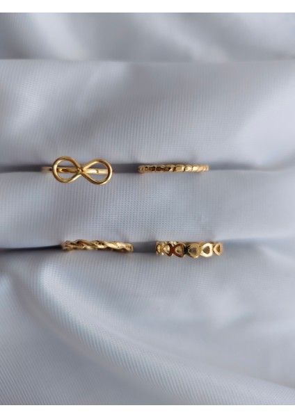 Çelik Şık Tasarım Ayarlanabilir 8'li Yüzük