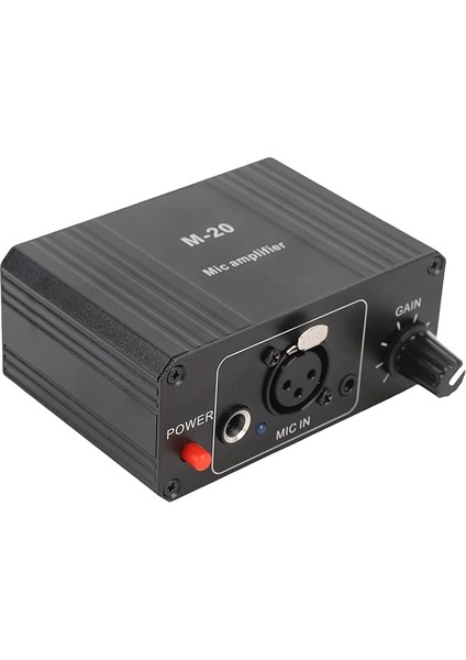 Mic Preampifier Dengeli Siyah Metal Yapısı 22DB Kazanç Şarj Edilebilir Li Iyon Pil Mikrofonu Preamp Stüdyo Kaydı 48V Xlr Çıkışı Düşük Gürültü