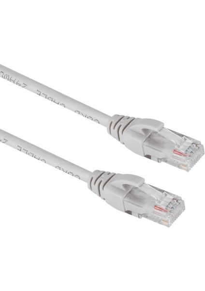 Powermaster PM-27148 Gri 3 Metre Cat 5 Ethernet Network Kablosu Jack Soketleri Takılı Hazır Kablo