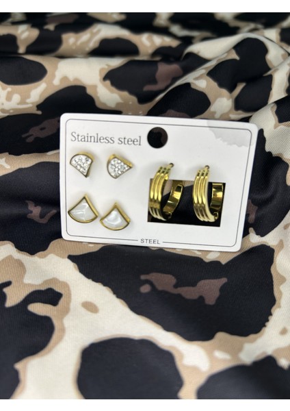 Çelik 6lı Küpe Seti