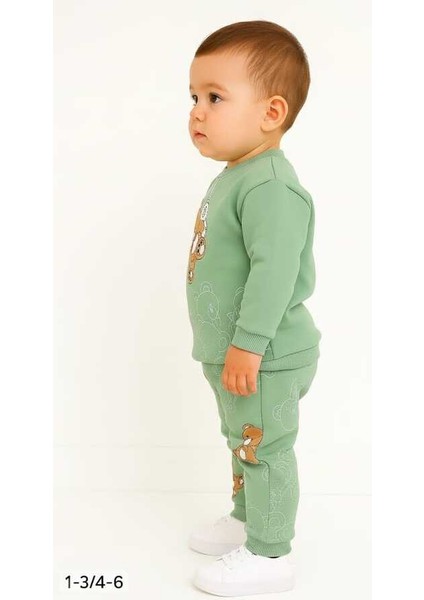 Yeşil Ayıcık 1-2-3 Yaş Çocuk Alt Üst Takım Pijama Takım fiyatları