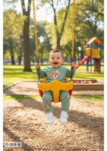 Yeşil Ayıcık 1-2-3 Yaş Çocuk Alt Üst Takım Pijama Takım indirimleri